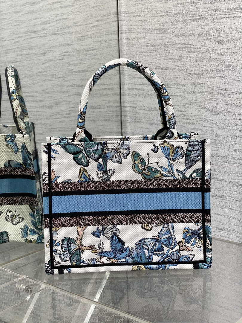 Dior Small Book Tote M1265 Toile de Jouy Embroidery M3555