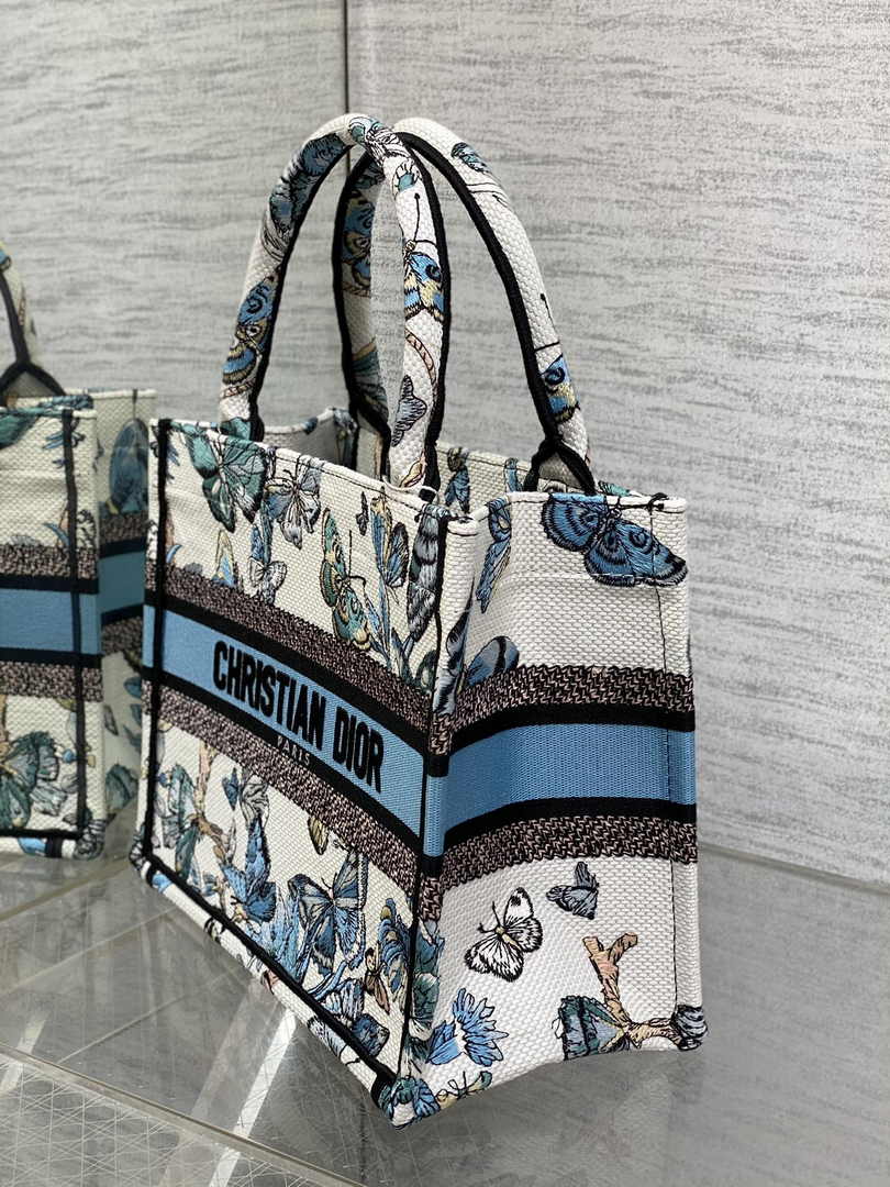 Dior Small Book Tote M1265 Toile de Jouy Embroidery M3555