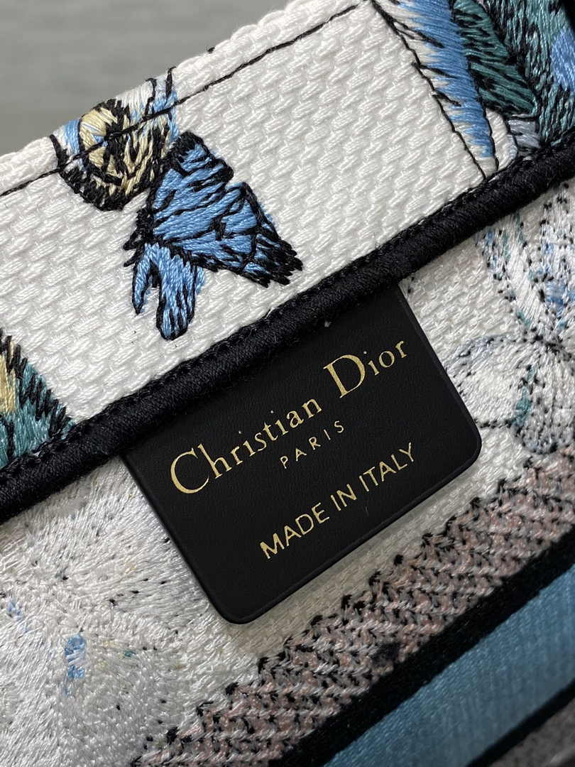 Dior Small Book Tote M1265 Toile de Jouy Embroidery M3555