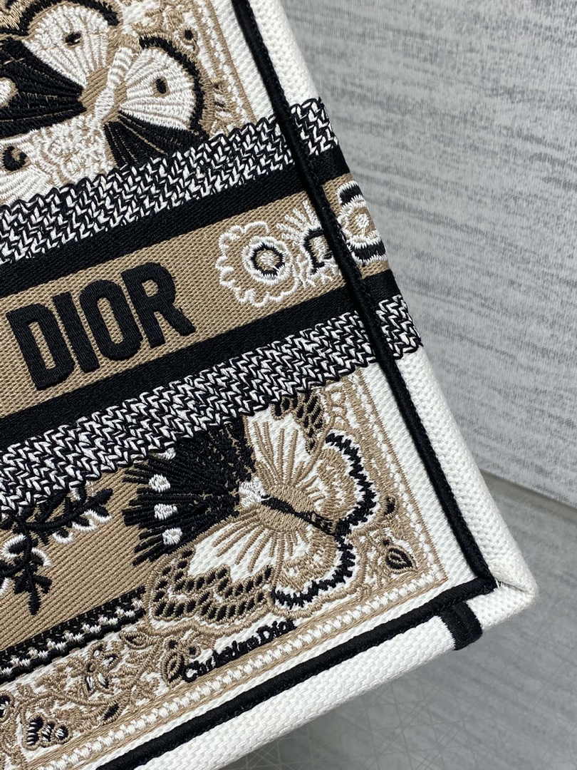 Dior Small Book Tote M1265 Toile de Jouy Embroidery M3545