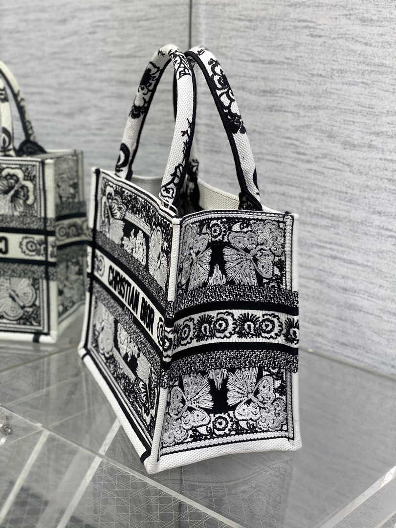 Dior Small Book Tote M1265 Toile de Jouy Embroidery M3546