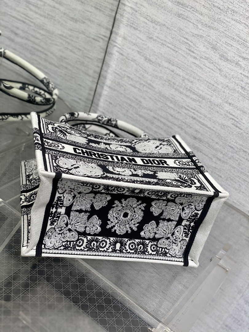 Dior Small Book Tote M1265 Toile de Jouy Embroidery M3546