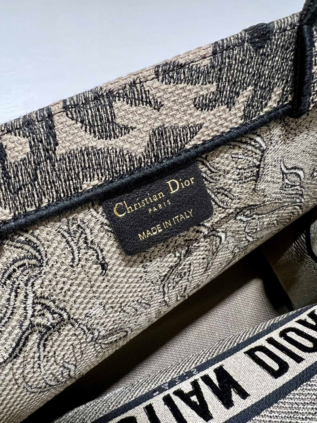 Dior M1286 Large Book Tote Bag Beige D-Jungle Pop Embroidery