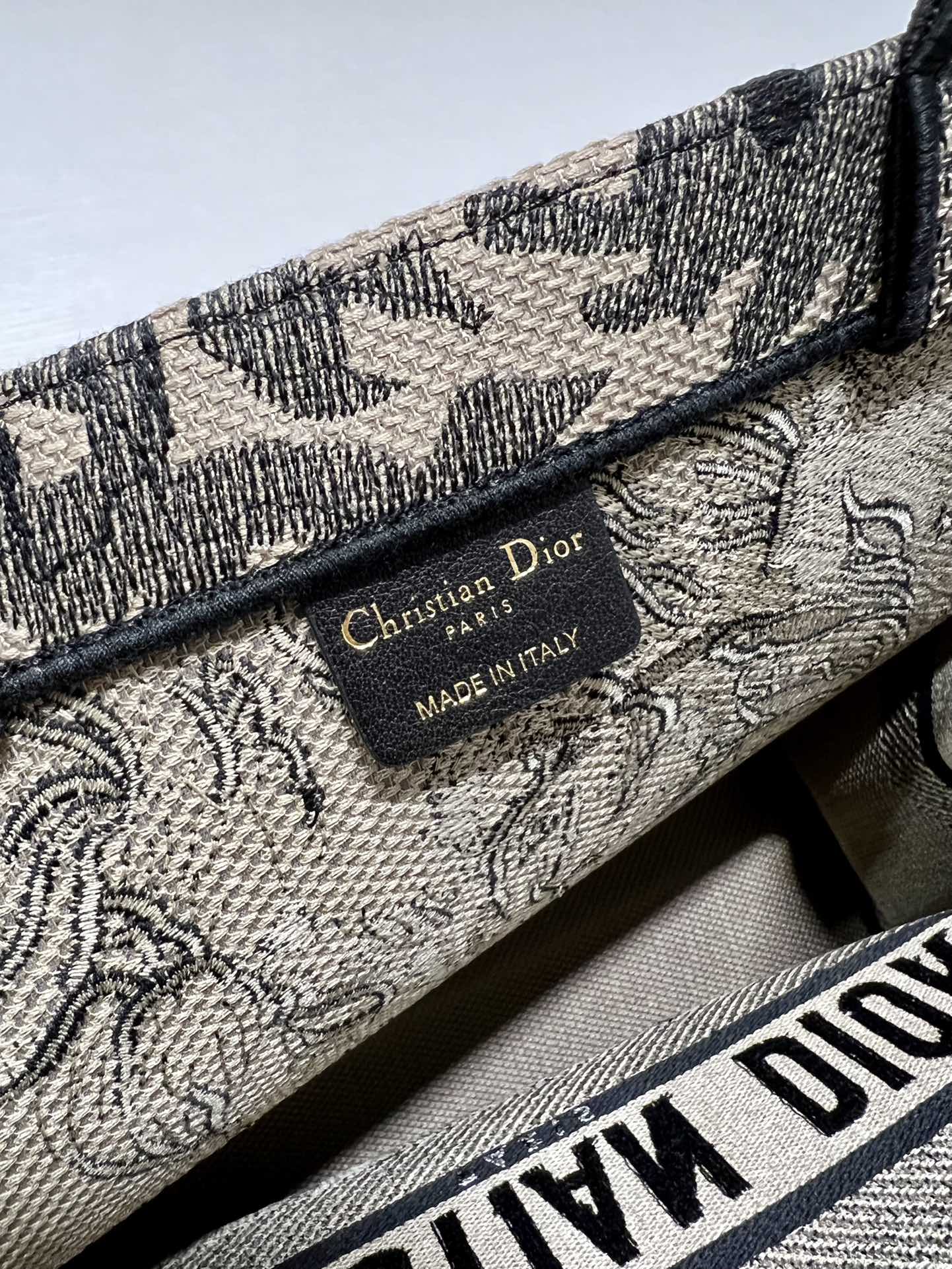Dior M1286 Large Book Tote Bag Beige D-Jungle Pop Embroidery