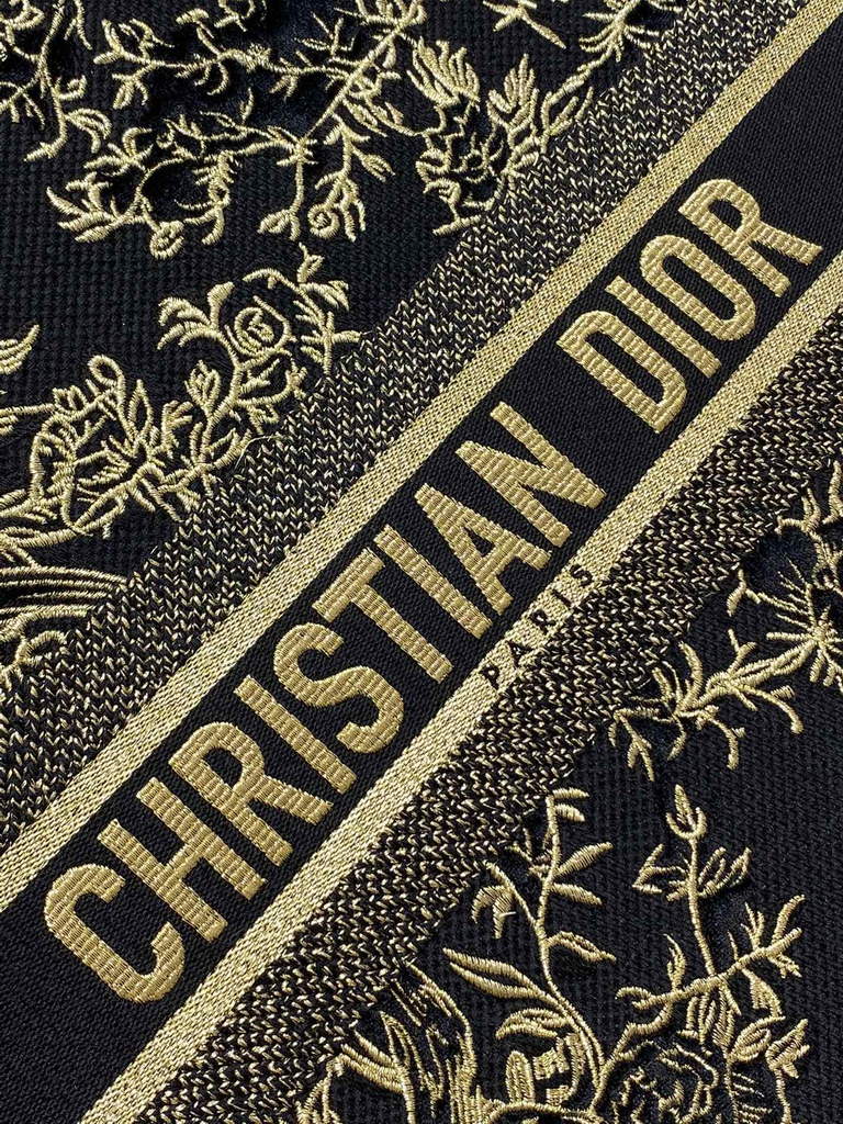 Dior M1286 Large Book Tote Bag Black Gold Multicolor Jardin d'Hiver - Default Title - View 2