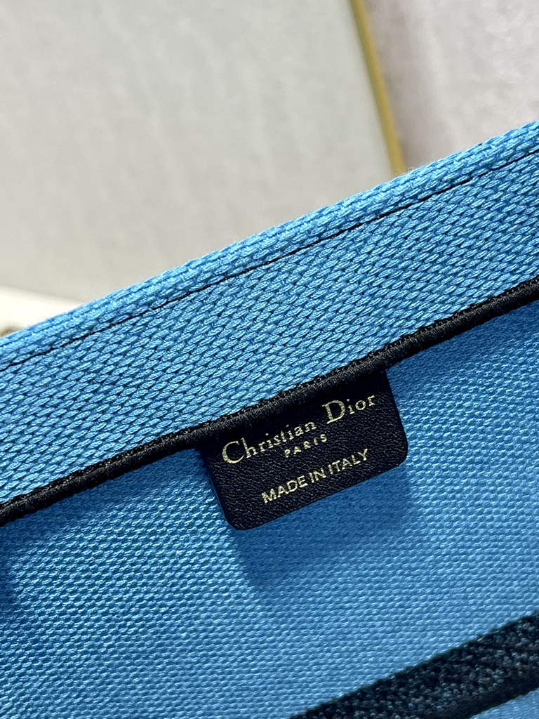Dior M1286 Large Book Tote Bag Blue D-Jungle Pop Embroidery