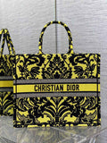 Dior M1286 Large Book Tote Bag Yellow flower Multicolor Embroidery