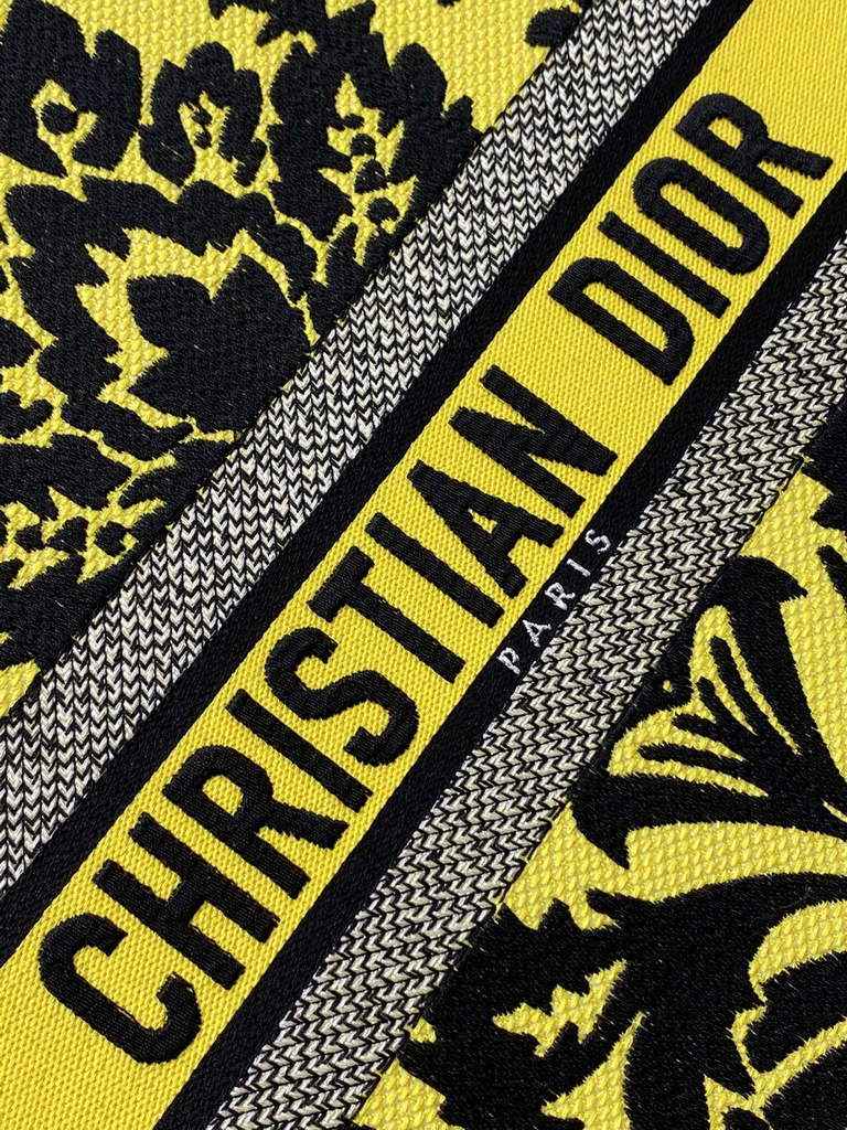 Dior M1286 Large Book Tote Bag Yellow flower Multicolor Embroidery