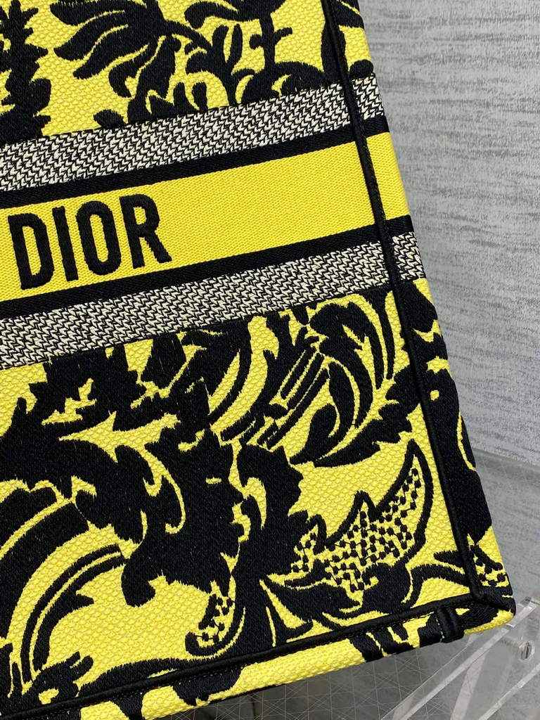Dior M1286 Large Book Tote Bag Yellow flower Multicolor Embroidery