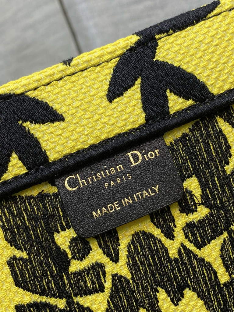 Dior M1286 Large Book Tote Bag Yellow flower Multicolor Embroidery