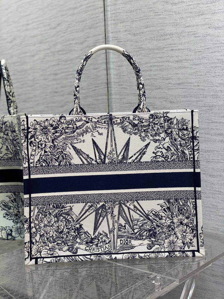 Dior M1286 Large Book Tote Beige Multicolor Rêve d'Infini Embroidery