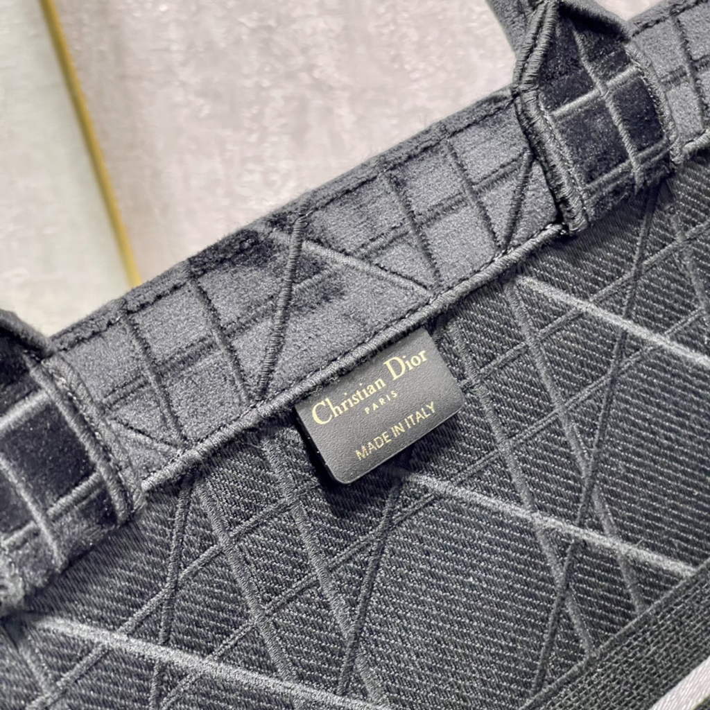 Dior M1286 Large Book Tote Black Cannage Raffia