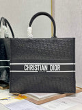 Dior M1286 Large Book Tote Black Oblique Embossed Calfskin