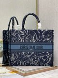Dior M1286 Large Book Tote Blue Multicolor Embroidery