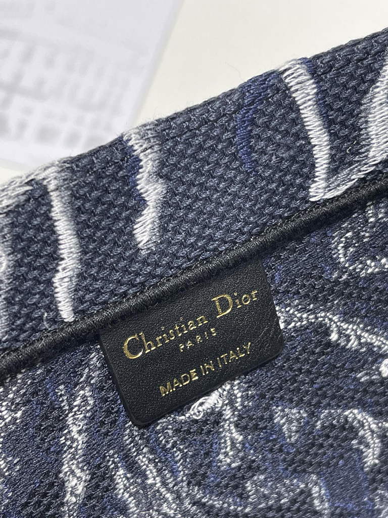 Dior M1286 Large Book Tote Blue Multicolor Embroidery