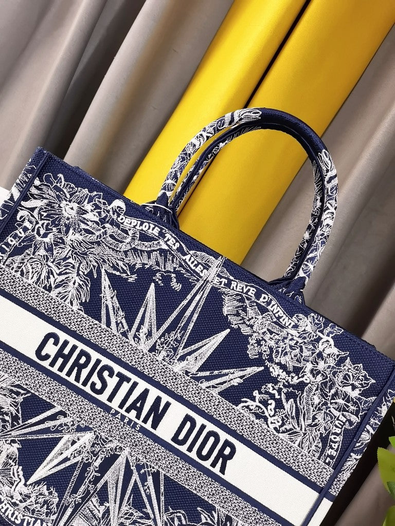 Dior M1286 Large Book Tote Blue Multicolor Rêve d'Infini Embroidery - Default Title - View 2