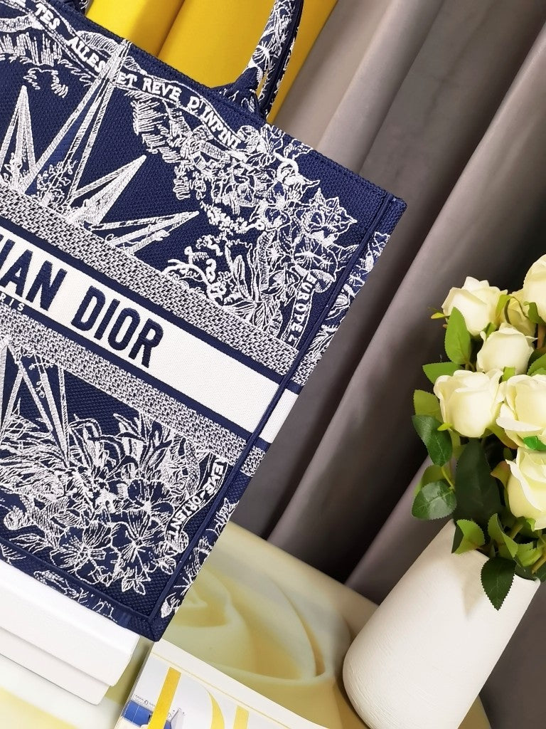 Dior M1286 Large Book Tote Blue Multicolor Rêve d'Infini Embroidery - Default Title - View 4