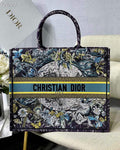 Dior M1286 Large Book Tote Navy Blue Constellation Embroidery