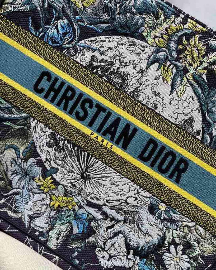 Dior M1286 Large Book Tote Navy Blue Constellation Embroidery