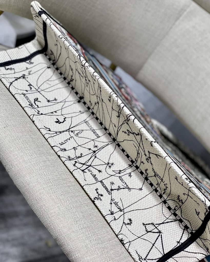 Dior M1286 Large Book Tote Beige Constellation Embroidery