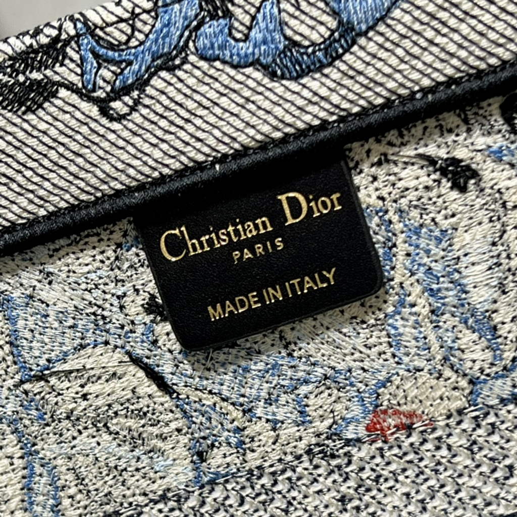 Dior M1286 Large Book Tote Denim Multicolor Jardin Magique Embroidery