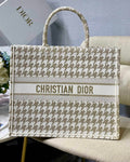 Dior M1286 Large Book Tote Gold Macro Houndstooth Embroidery
