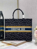 Dior M1286 Large Book Tote Black Multicolor Mizza Embroidery