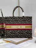 Dior M1286 Large Book Tote Brown Multicolor Mizza Embroidery