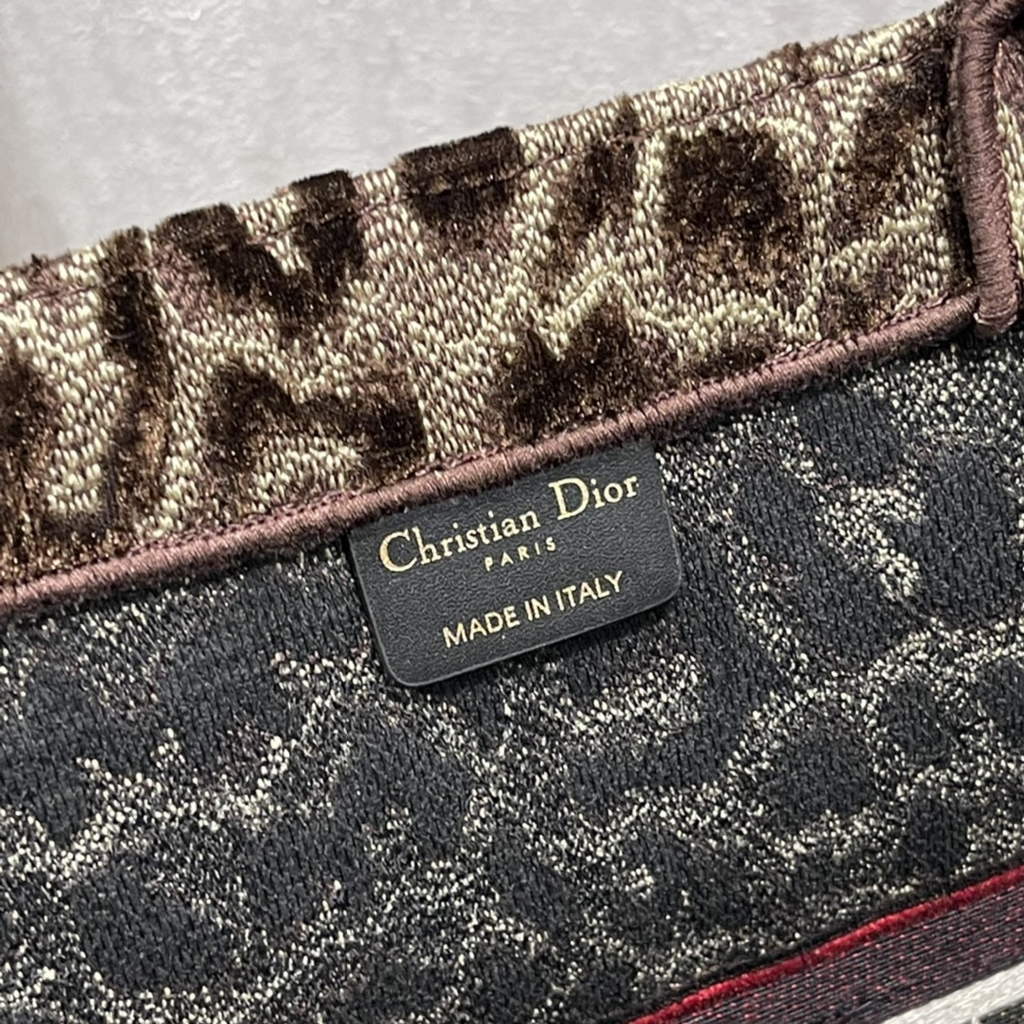 Dior M1286 Large Book Tote Brown Multicolor Mizza Embroidery