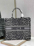 Dior M1286 Large Book Tote Gray Multicolor Mizza Embroidery