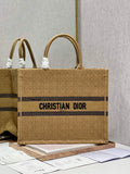 Dior M1286 Large Book Tote Natural Cannage Raffia