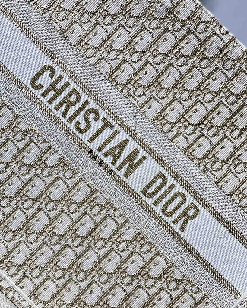 Dior M1286 Large Book Tote Gold Oblique Embroidery - Default Title - View 3