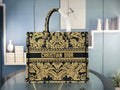 Dior M1286 Large Book Tote Black Ornamental Cornely-Effect Embroidery
