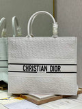 Dior M1286 Large Book Tote White Oblique Embossed Calfskin