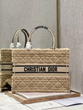 Dior M1296 Medium Book Tote Bag Apricot Cannage