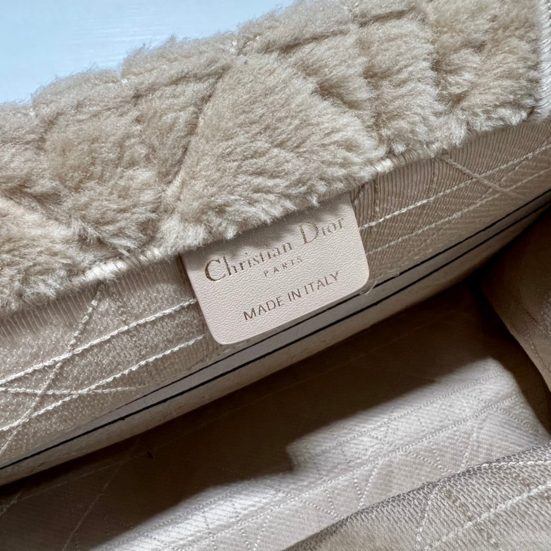 Dior M1296 Medium Book Tote Bag Apricot Cannage