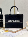 Dior M1296 Medium Book Tote Bag Cannage Black