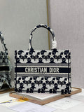 Dior M1296 Medium Book Tote Black Star Multicolor Embroidery