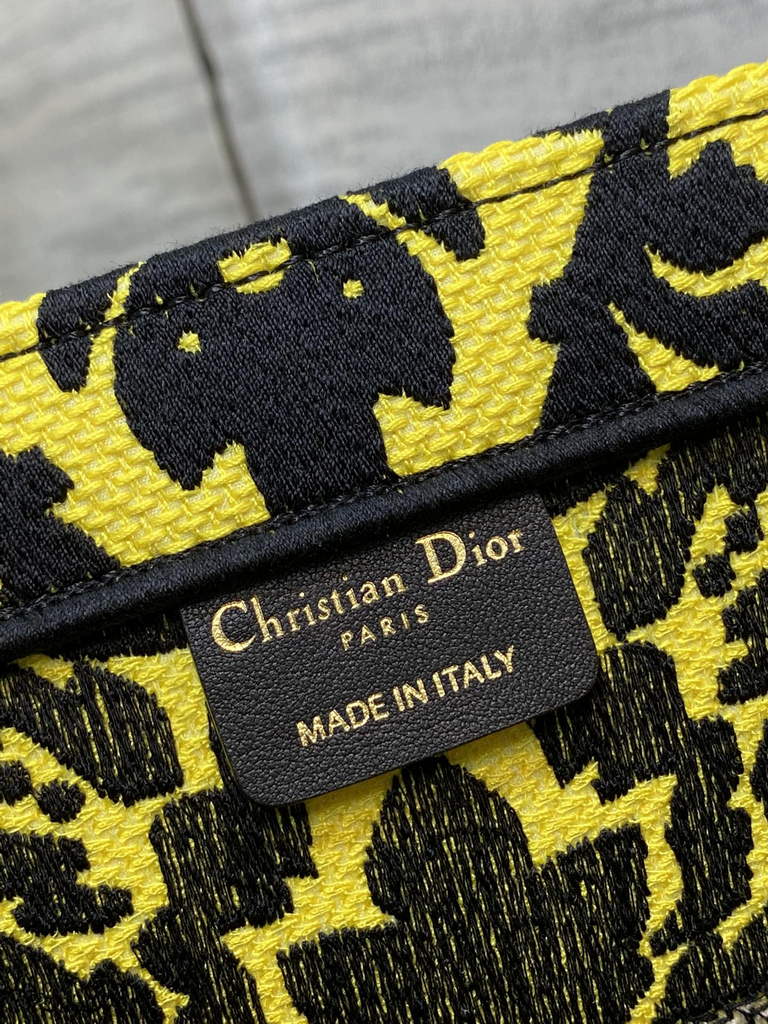 Dior M1296 Medium Book Tote Yellow flower Multicolor Embroidery