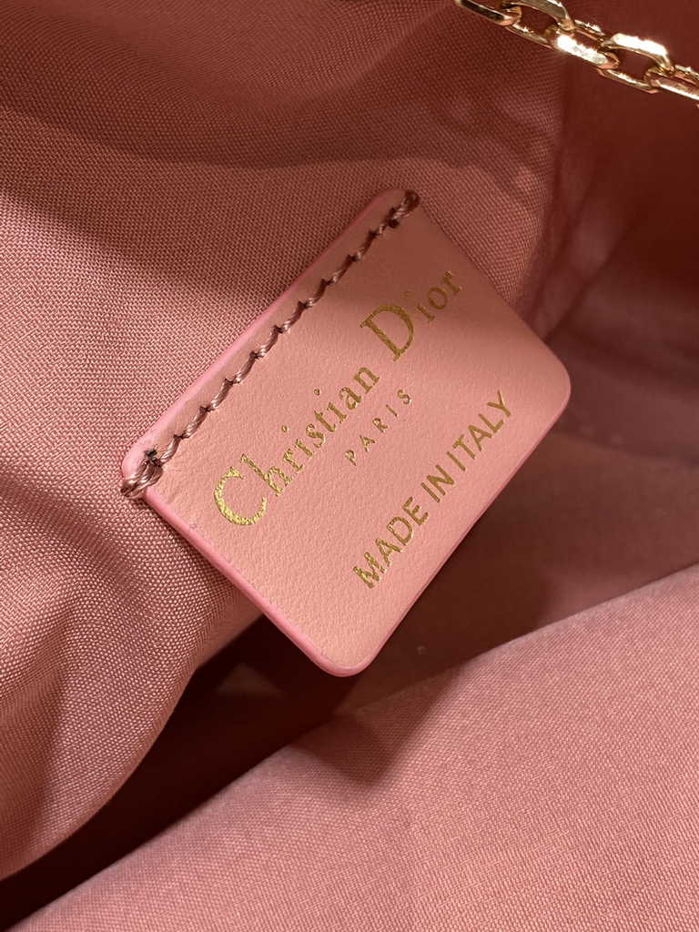 Dior M2340 Dream Bucket Bag Ethereal Pink Cannage Cotton with Bead Embroidery - Default Title - View 9