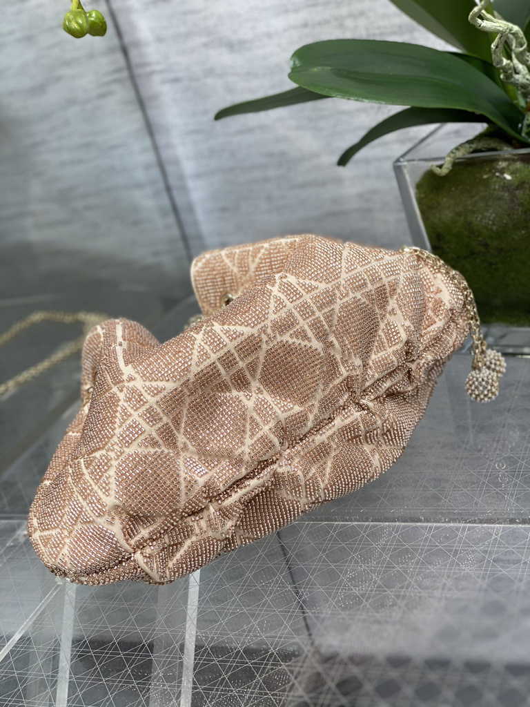 Dior M2340 Dream Bucket Bag Dusty Ivory Cannage Cotton with Bead Embroidery - Default Title - View 7