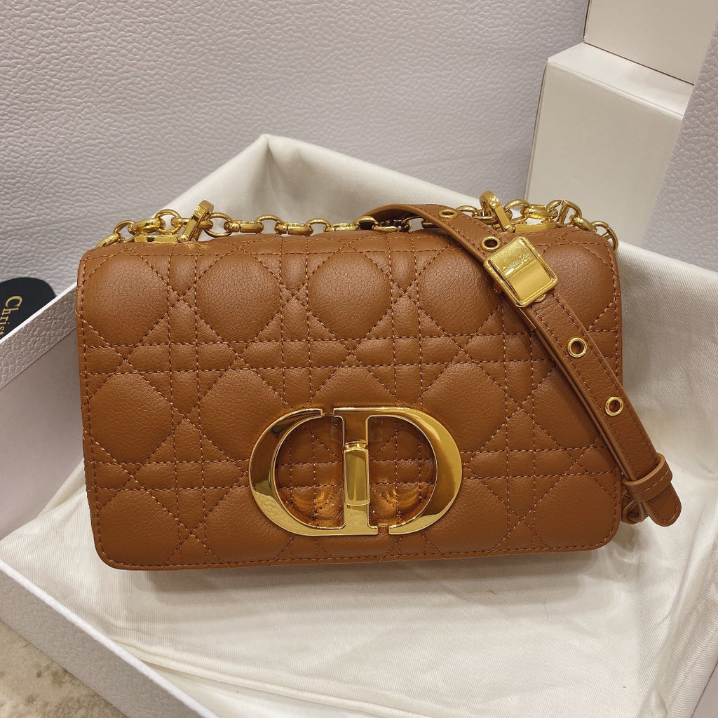 Dior M9241 Small Caro Bag Calfskin Brown - Default Title - View 1