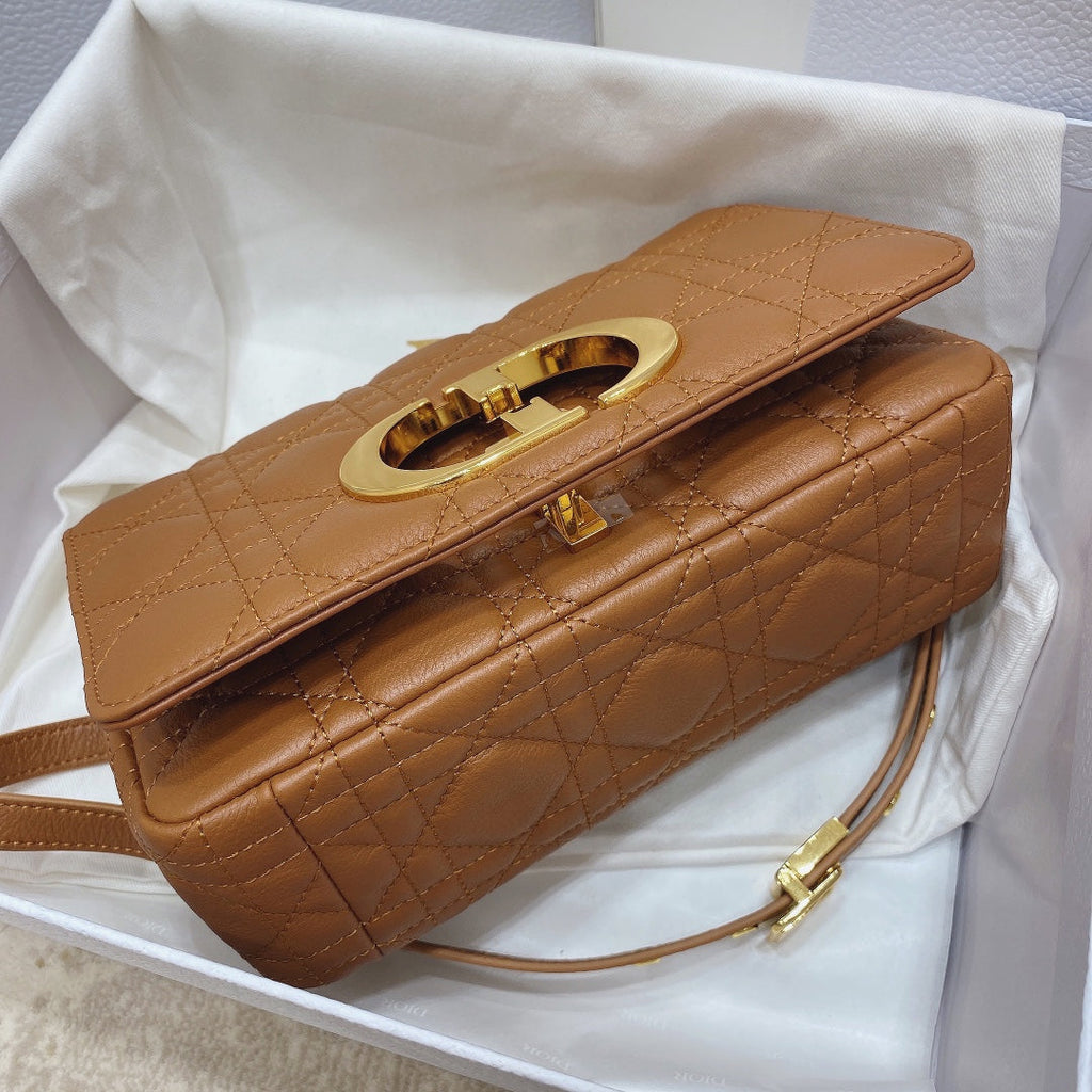 Dior M9241 Small Caro Bag Calfskin Brown - Default Title - View 6