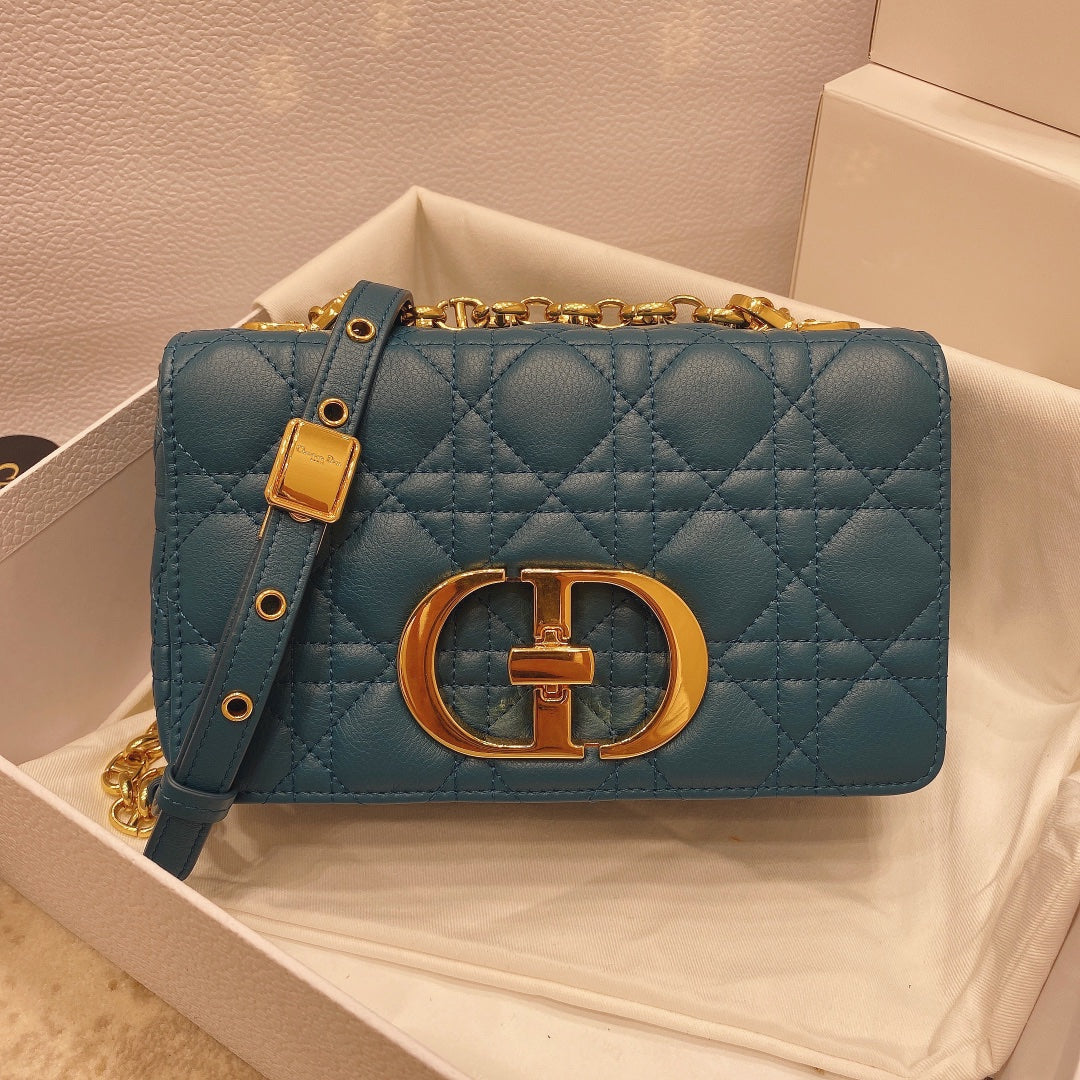 Dior M9241 Small Caro Bag Calfskin blue - Default Title - View 1