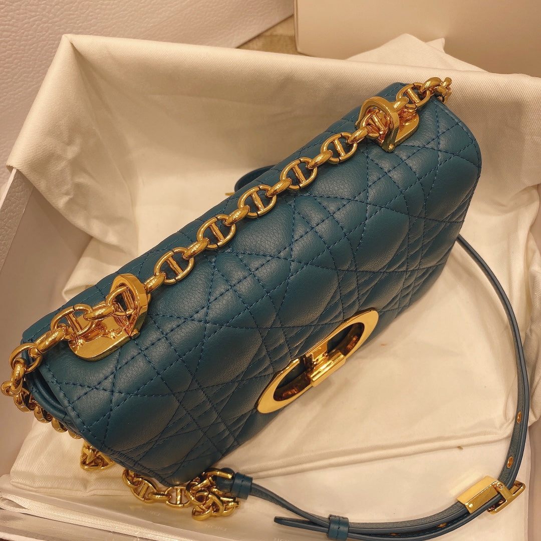 Dior M9241 Small Caro Bag Calfskin blue - Default Title - View 3