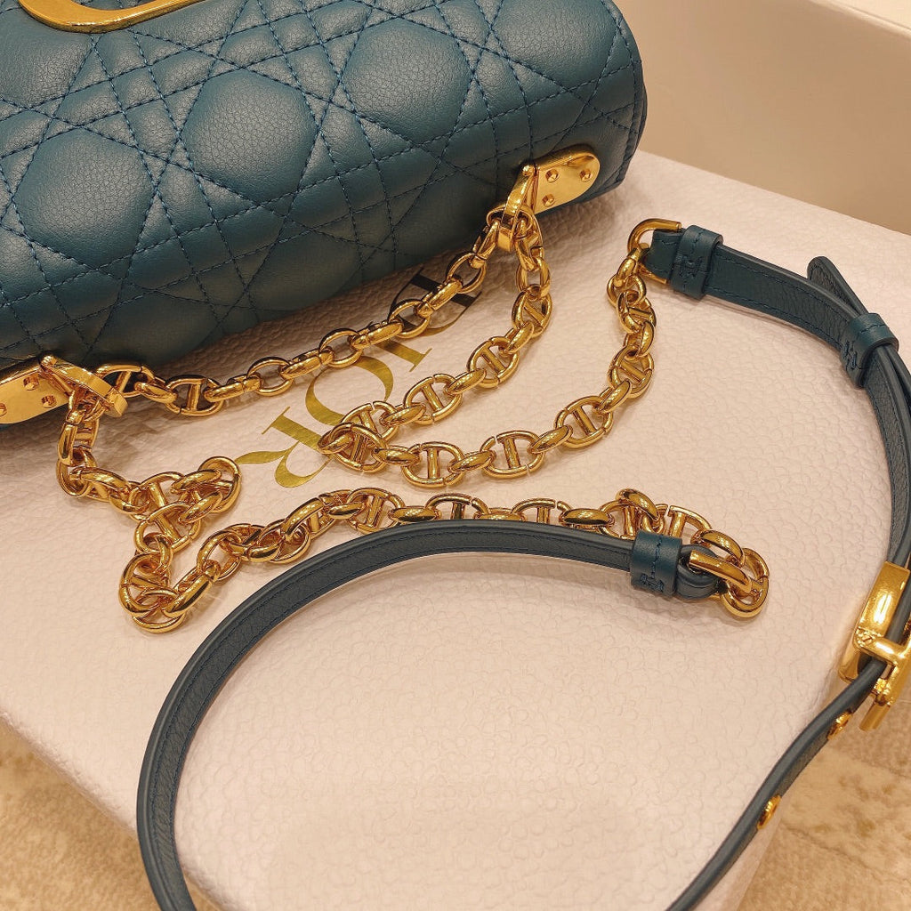 Dior M9241 Small Caro Bag Calfskin blue - Default Title - View 6