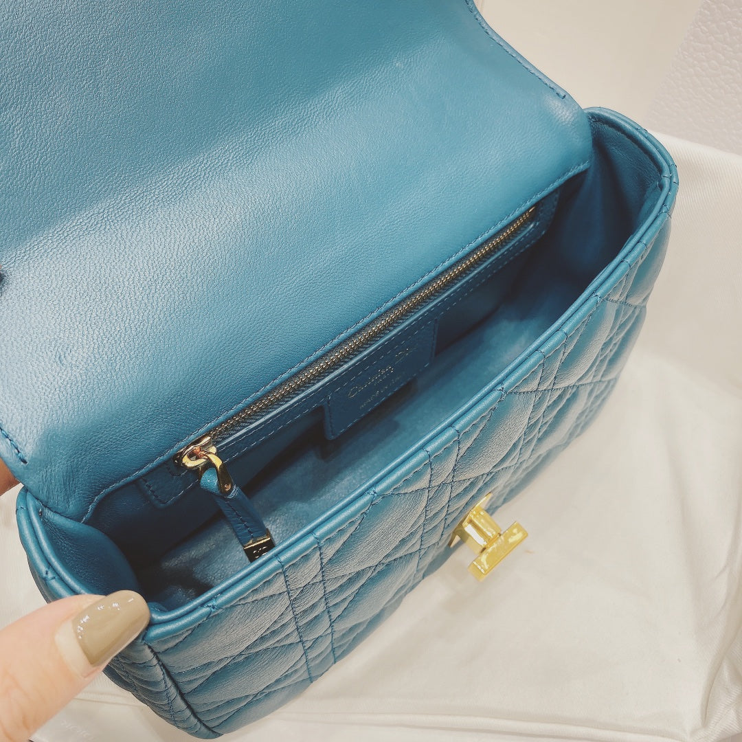 Dior M9241 Small Caro Bag Calfskin blue - Default Title - View 7