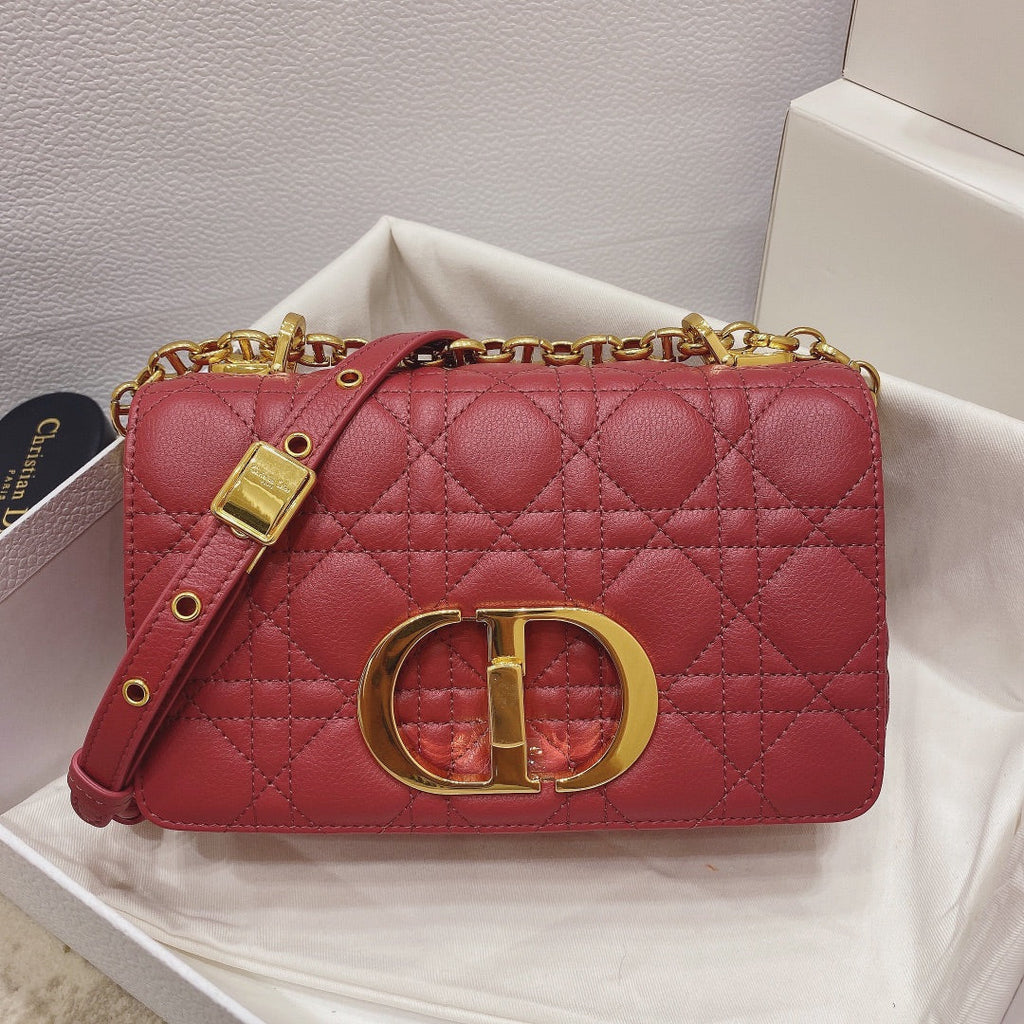 Dior M9241 Small Caro Bag Calfskin Purple Red - Default Title - View 1