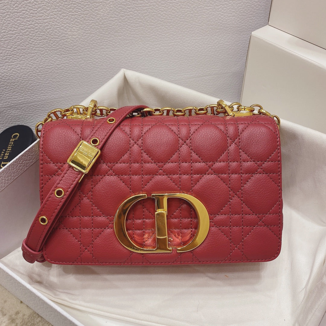 Dior M9241 Small Caro Bag Calfskin Purple Red - Default Title - View 1