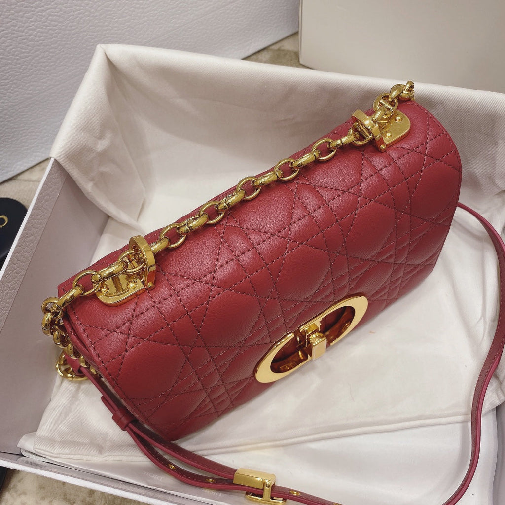 Dior M9241 Small Caro Bag Calfskin Purple Red - Default Title - View 3